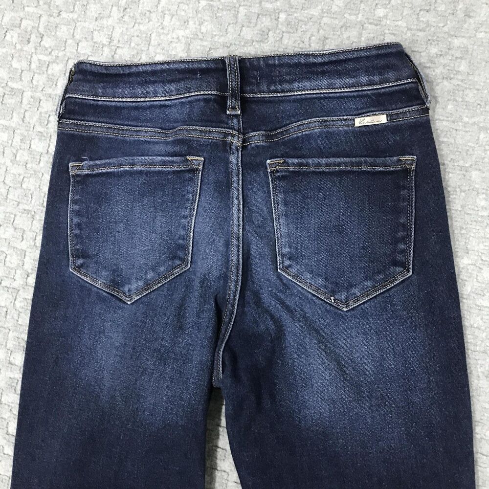 KanCan Jeans Juniors 9/28 Blue Dark Wash Mid Rise Flare Stretch Denim KC7124D - Picture 3 of 16